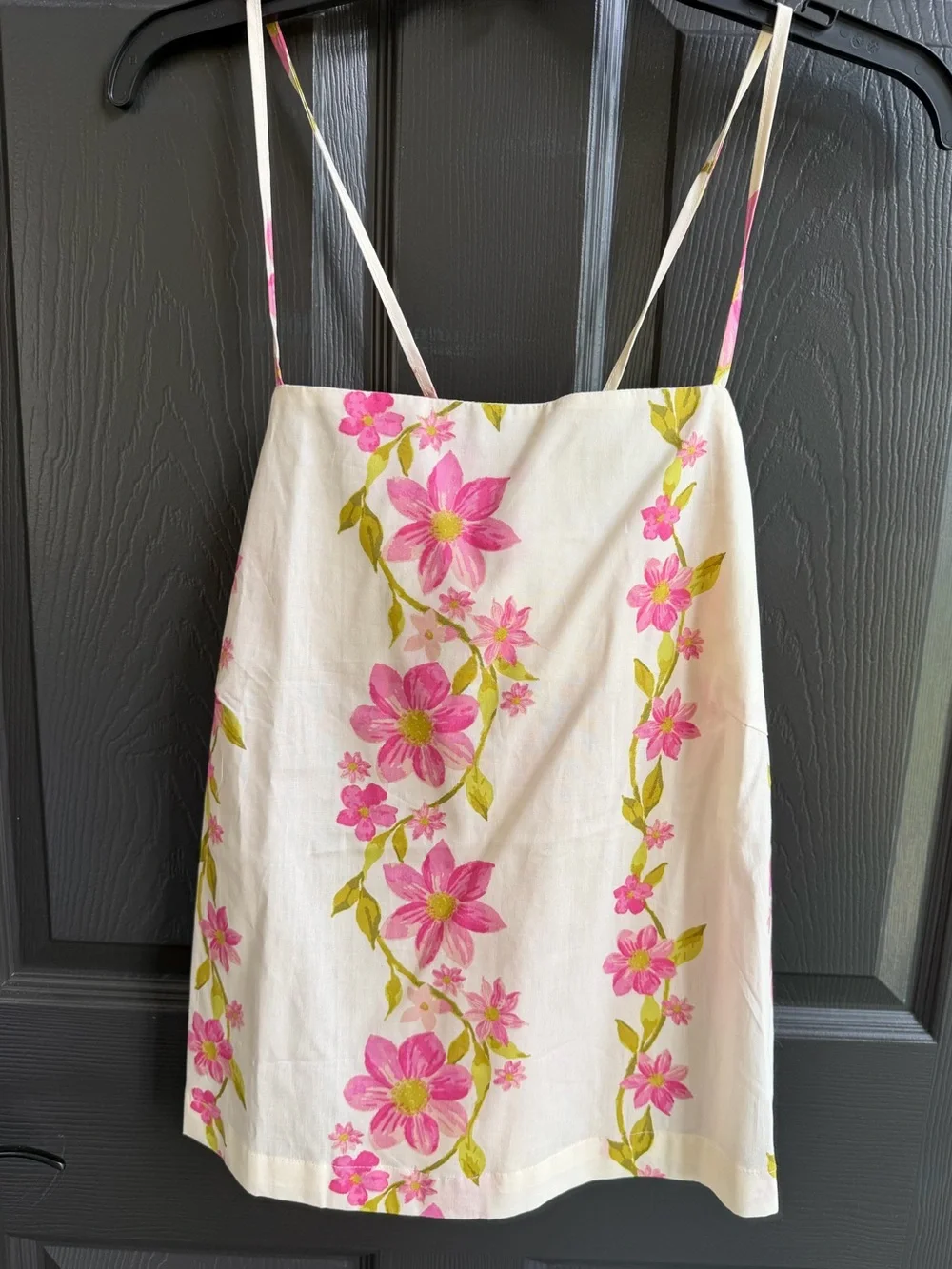 NWT HYFVE Wide Leg Apron Tank Set Delicate Blossom Floral Pink Green Ivory Small